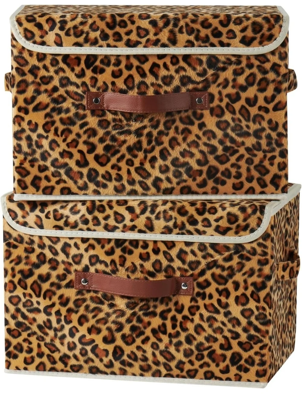Leopard Print Storage Boxes - Set of 2